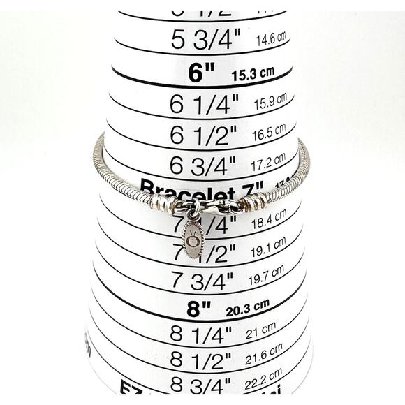 Pandora 925 Authentic Sterling Silver Snake Chain Charm 7” 12.8g Bracelet - Picture 8 of 9